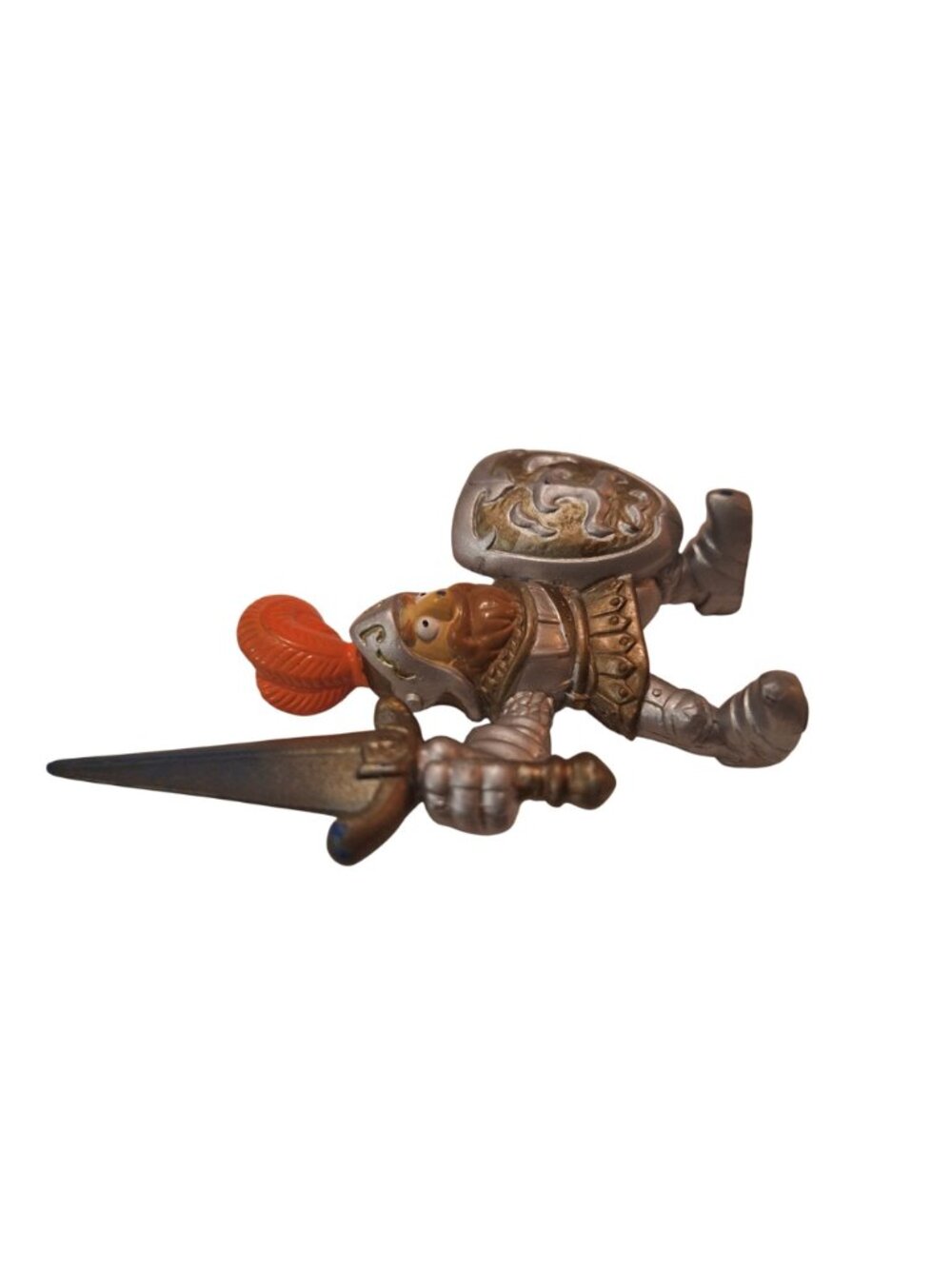 Keenway Medieval Knight Figure Silver Armor Orange PVC - Picture 2 of 12